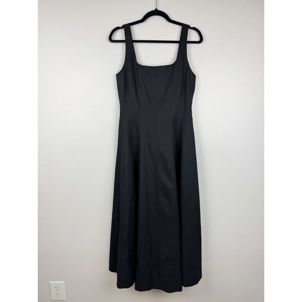Madewell Seamed Squareneck Fitted Midi Dress Black Size 8/M NWT - Picture 5 of 11